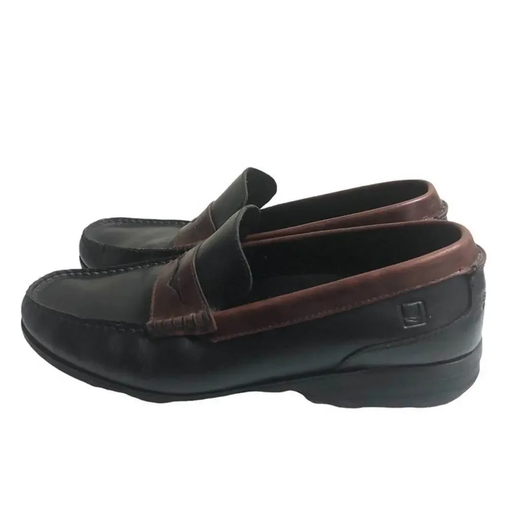 Sperry Essex Black Leather Penny Loafer Shoes